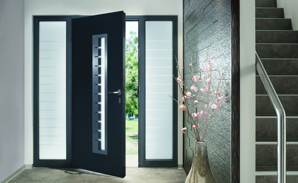 Tecnica alluminio Porta ingresso vetro antisfondamento